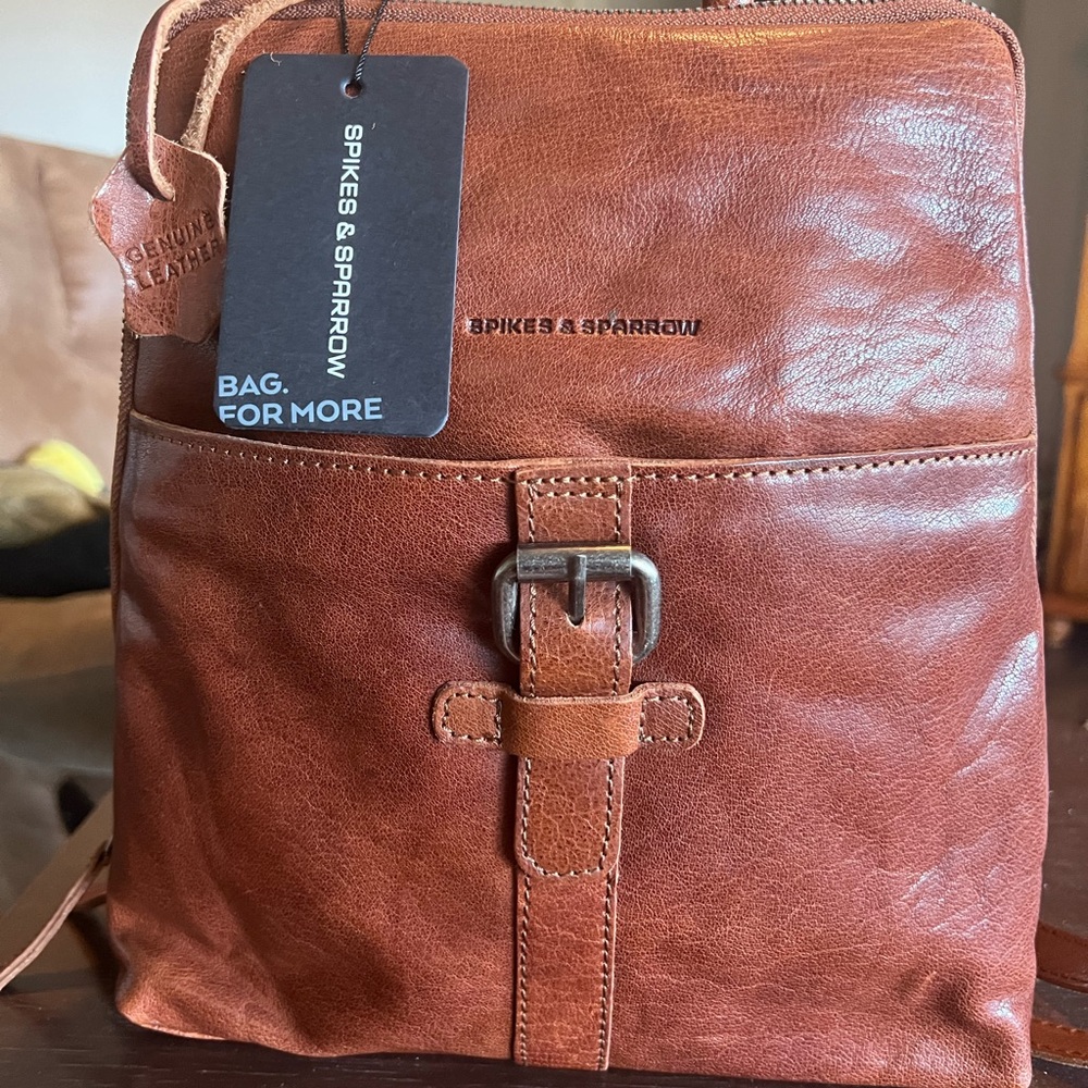 Spikes & Sparrow Brandy Color Leather Backpack Handbag New W/Tags